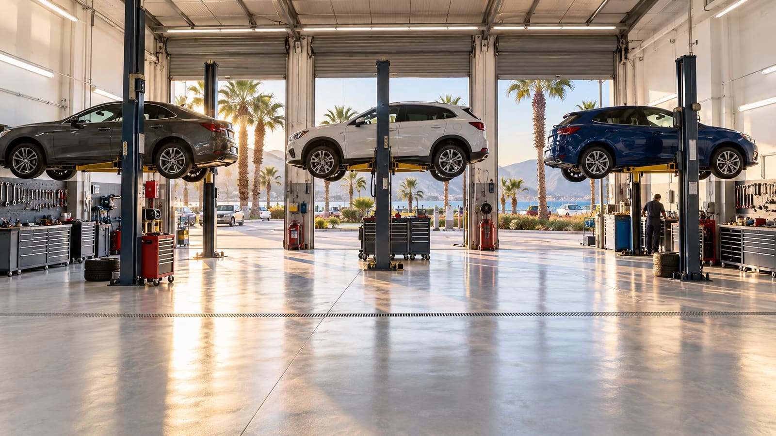 Cerasus Otomotiv atölyesinin düzenli ve aydınlık çalışma alanı